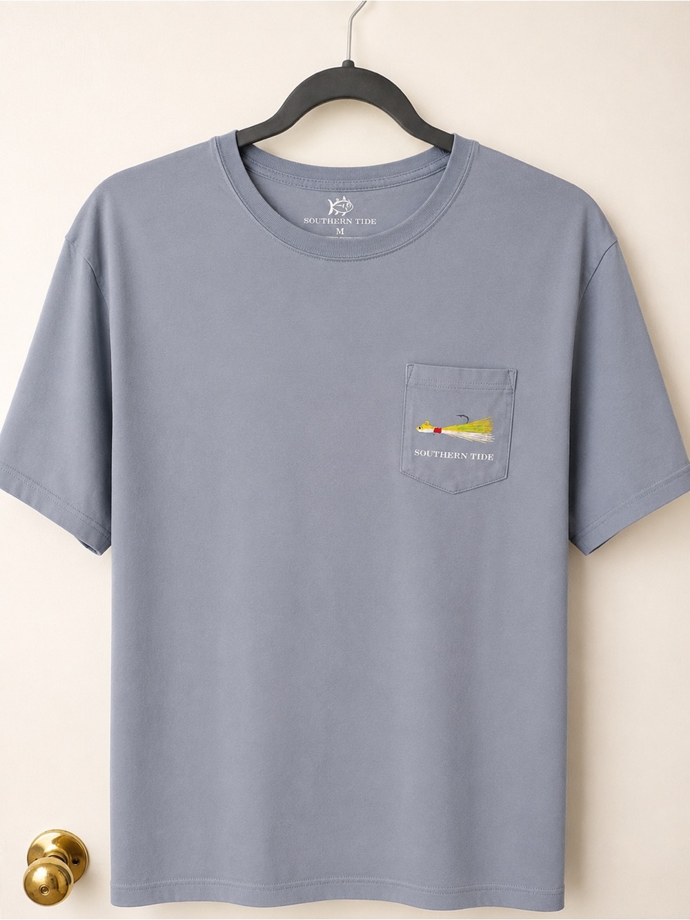 Southern Tide Men's Preppy Short-Sleeve Pocket Tee in Light Blue